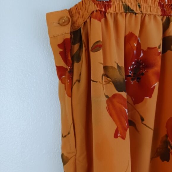 Indulgence Floral.print orange open side Maxi skirt size 2X - Picture 3 of 5